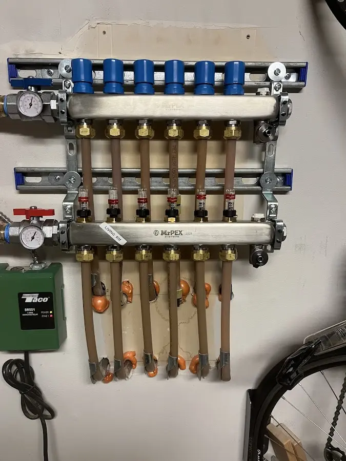 Plumber performing Gas Leak Detection at a residential property in Canandaigua